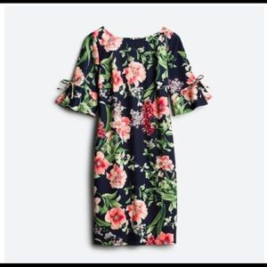 Karl Lagerfeld Joanie Tie Sleeve Floral Knit Dress | Navy Size 6